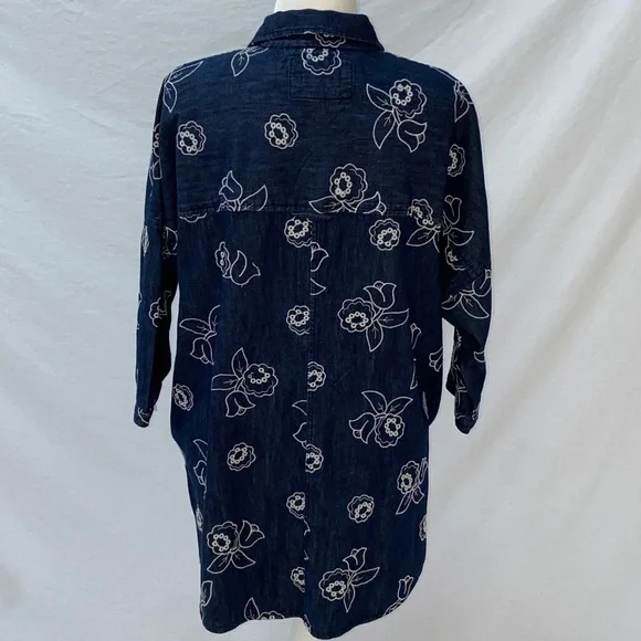 Anthropologie Maeve Oversized Embroidered Shirt - Picture 5 of 15